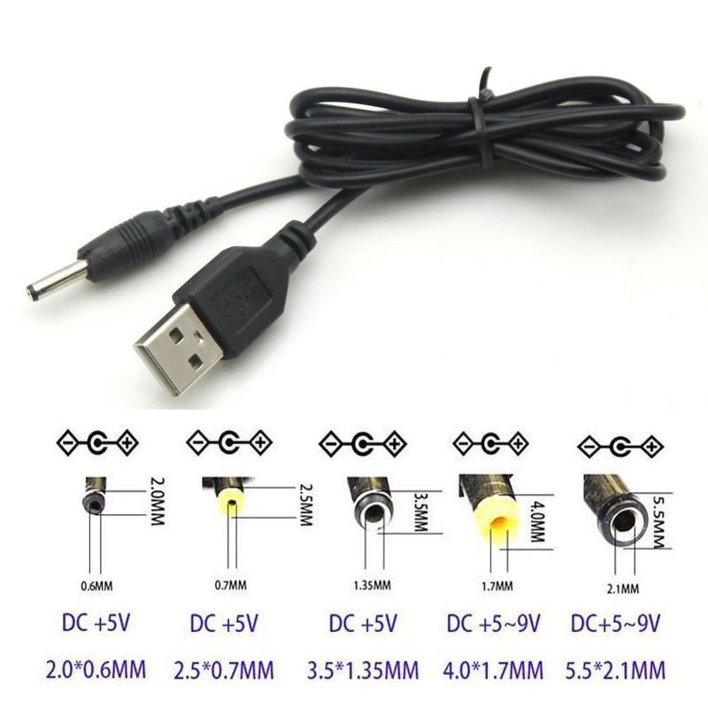 【COD Tangding】Kabel Charger Power USB A Male ke 2.0 2.5 3.5 4.0 5.5mm 5V DC