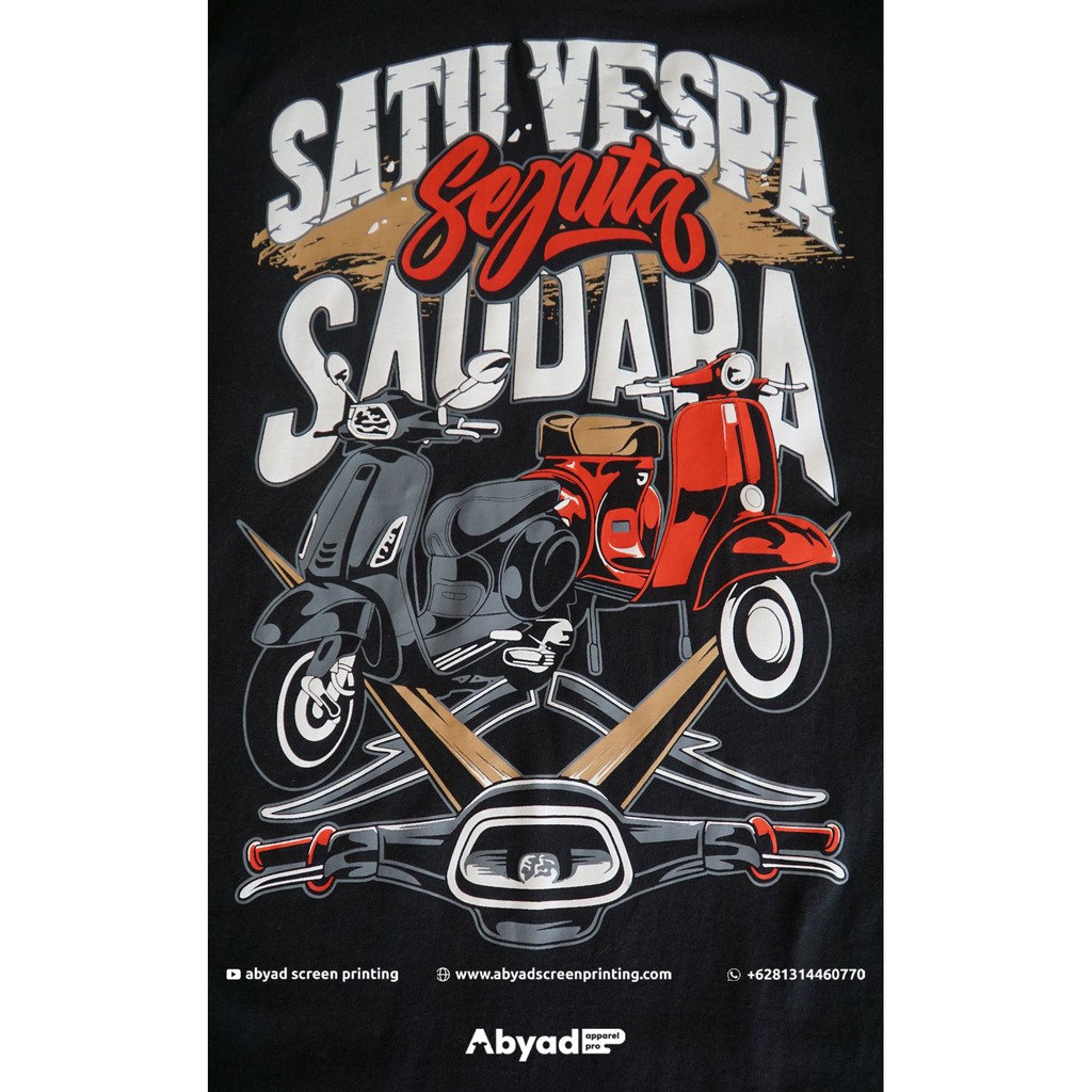 Kaos Vespa Abyad Apparel Pro - Satu Vespa Sejuta Saudara