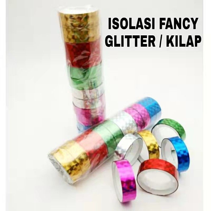 

Isolasi warna selotip hologram solasi Glitter fancy kilap solatip