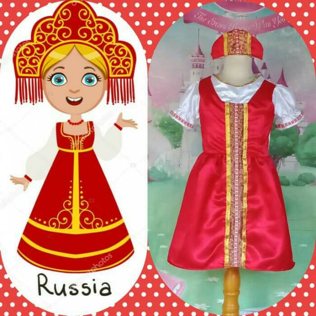Kostum Rusia Girl Rok Pendek/Baju Negara Rusia Girl Rok Pendek