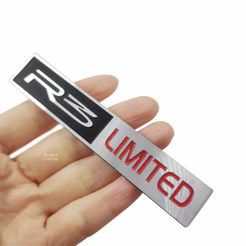 1pc Stiker Emblem Logo R3 LIMITED Edition Bahan Metal Untuk Dekorasi Mobil R3