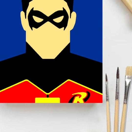 

✴ Paint by number SUPERHERO ROBIN 20x20 Painting kit/Set Melukis - ROBIN, 1 pcs ♠