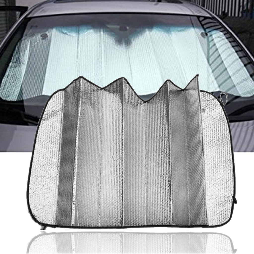 Cover Pelindung Kaca Depan Belakang Mobil Bahan Aluminum Foil Warna Silver