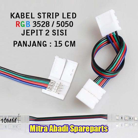 Kabel Jepit 2 Sisi LED Strip RGB 3528/5050 / 2 Jepitan LED Strip RGB