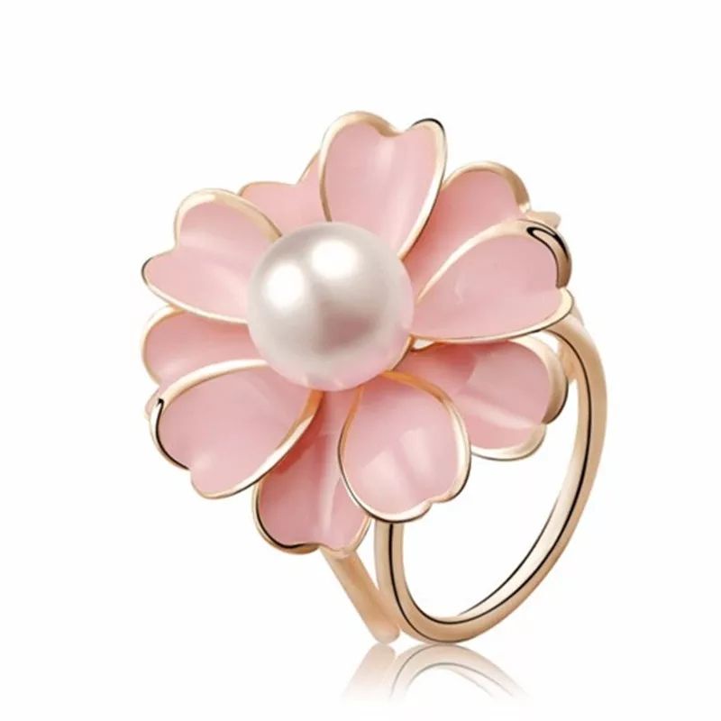 Ring Hijab Bunga - Cincin Kerudung - Ring Syal Scarf-PINK