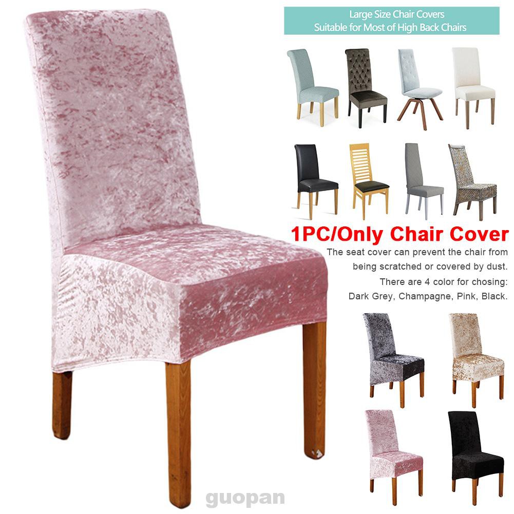 Solid Wedding Protective Detachable Dining Room Hotel Artificial Crushed Velvet Chair Cover Shopee Indonesia
