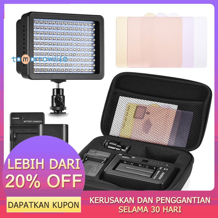Diredupkan Aksesoris Kamera Video ANDOER: Lampu Pencahayaan 160 LED
