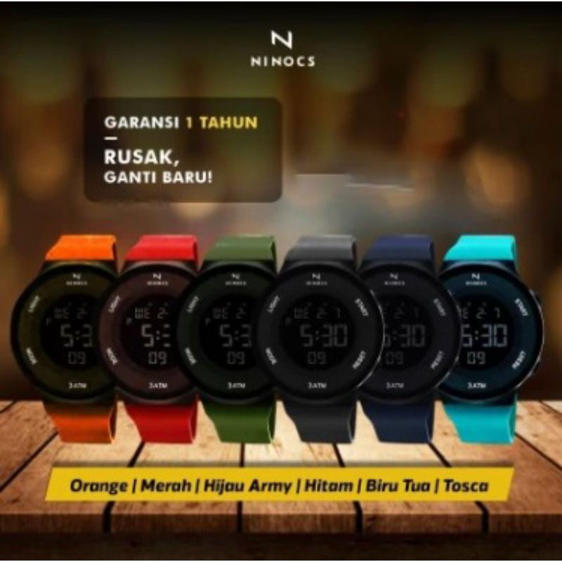 (COD) NINOCS SPORT WATCH ORIGINAL/BELI 1 DAPAT 2 STRAP/JAM TANGAN SPORT