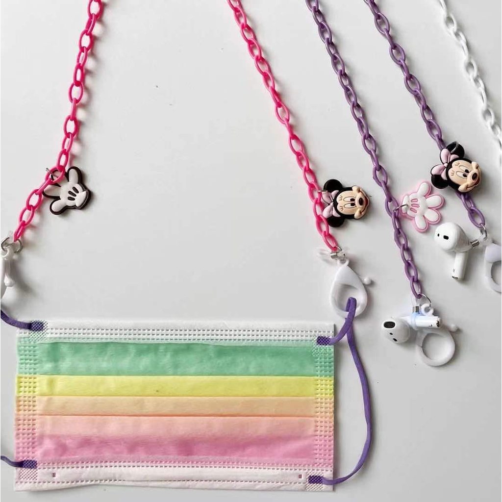 Kalung Rantai Lanyard Bahan Akrilik Warna Permen Untuk Earphone