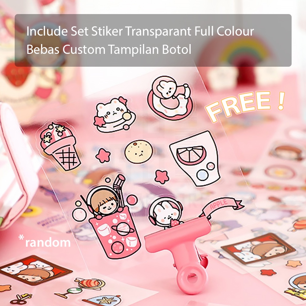 Botol Minum Motivasi Tutup Flip 1 Liter Rainbow Gratis Stiker HUGO