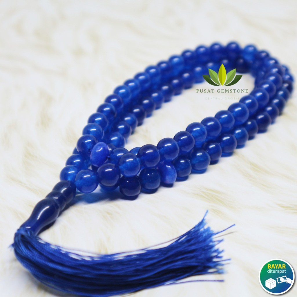 Tasbih Batu Giok Biru 99 butir jade