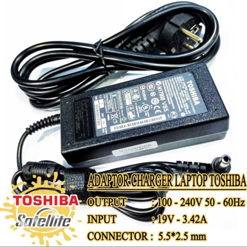 Adaptor Charger Casan Toshiba Satellite 19V 3.42A 65W Original L510 L640 L645 L650 L730 L735 L740 L745 L800 L805 L840 L845 C640 C650 C645 C655 C800 C805 C840 C840D C850 C855