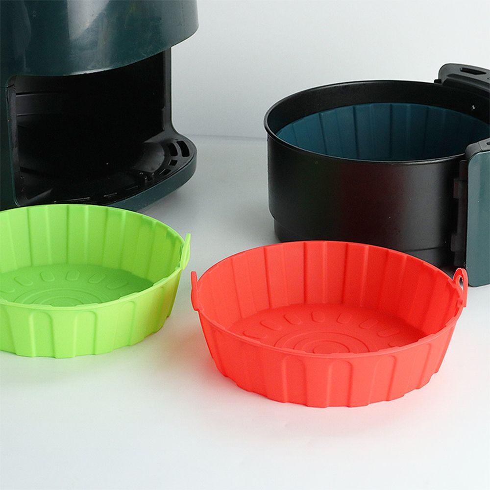 R-FLOWER Round Silicone Pot Grill Pot Tray Masak Reusable AirFryer Aksesoris Baking Basket