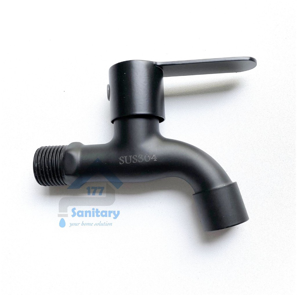 Kran air Tembok Hitam Stainless 304 Minimalis 30401A-Keran air taman BLACK kamar mandi bak faucet bathroom