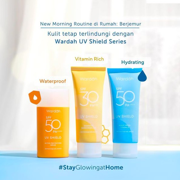 Wardah Sunscreen UV Shield SPF 30 50 PA++ | Serum Aqua Fresh Essence Sun Stick