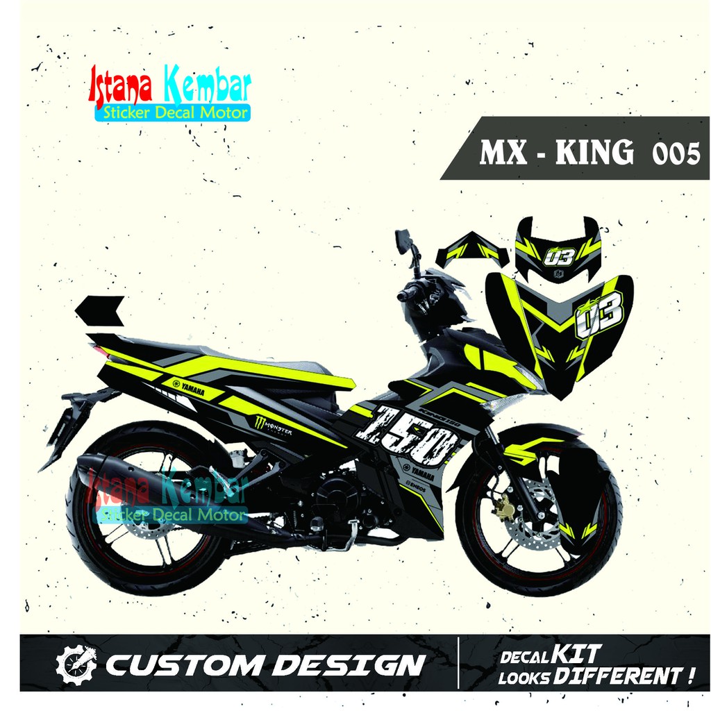 STICKER DECAL MOTOR YAMAHA MX KING KUNING HITAM