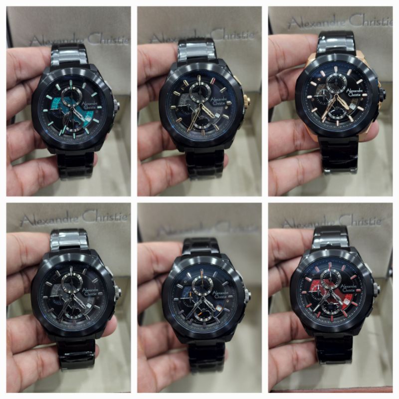 jam tangan pria alexandre christie ac6645 man stell original 6645 garansi
