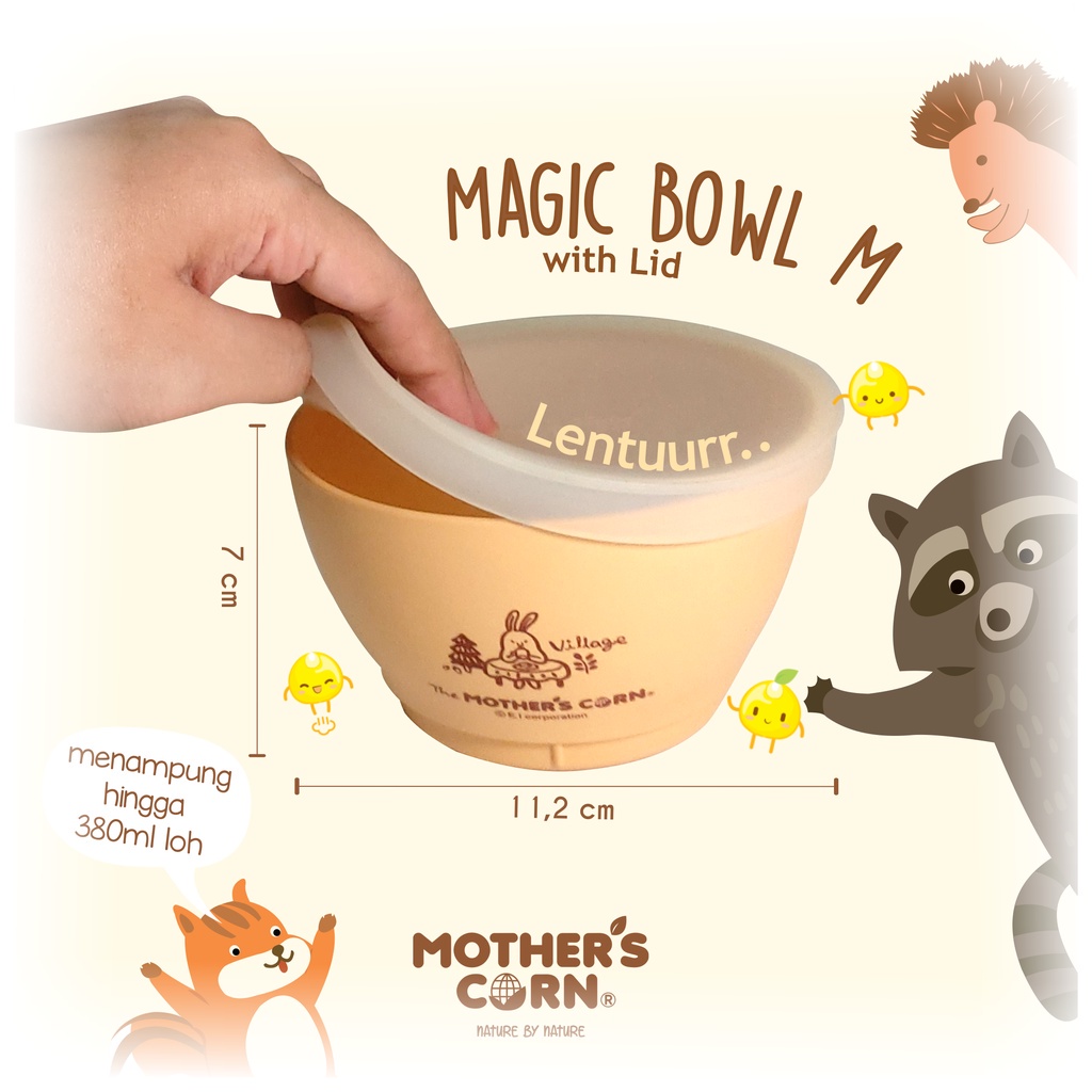 Castle - Mothers Corn Magic Bowl Ukuran M With Lid - Mangkok MPasi Bayi with Penutup - Mangkok Sup + Tutup