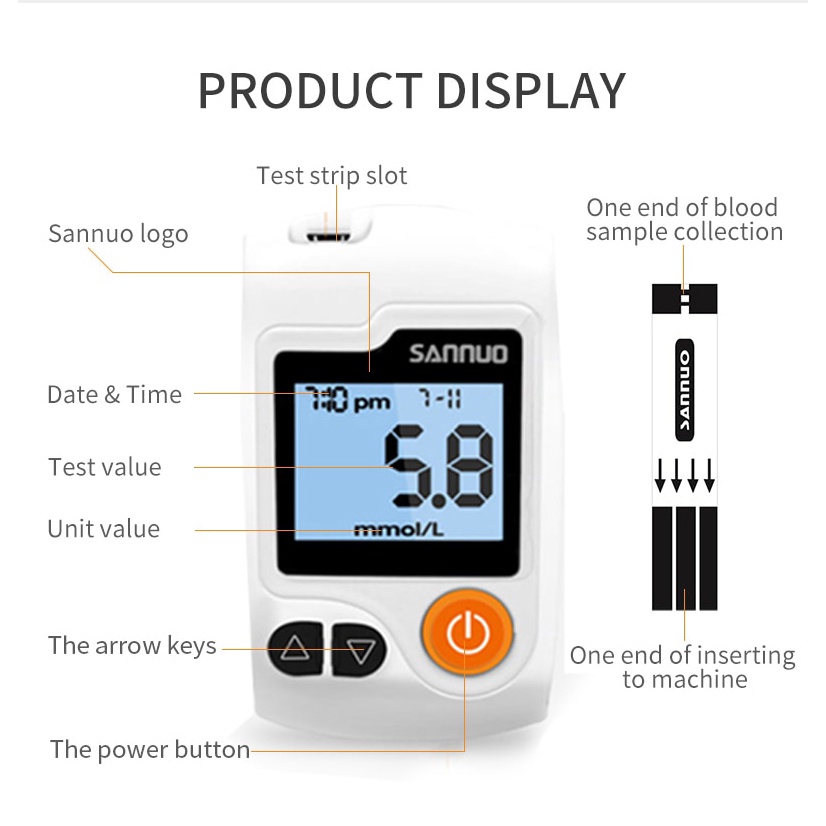 Tester Gula Darah Diabetes Blood Glucose Sugar Meter - GA-3