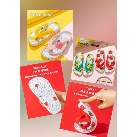 BIG Sandal Anak Tawana Sandal Anak Besar Buah fruit flipflop