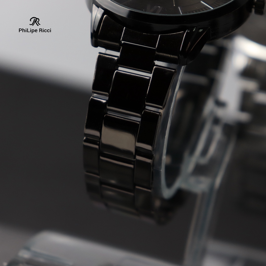 HOT DEALS PHILIPE RICCI JAM TANGAN PRIA RANTAI BESI ANALOG PR07 FREE BOX