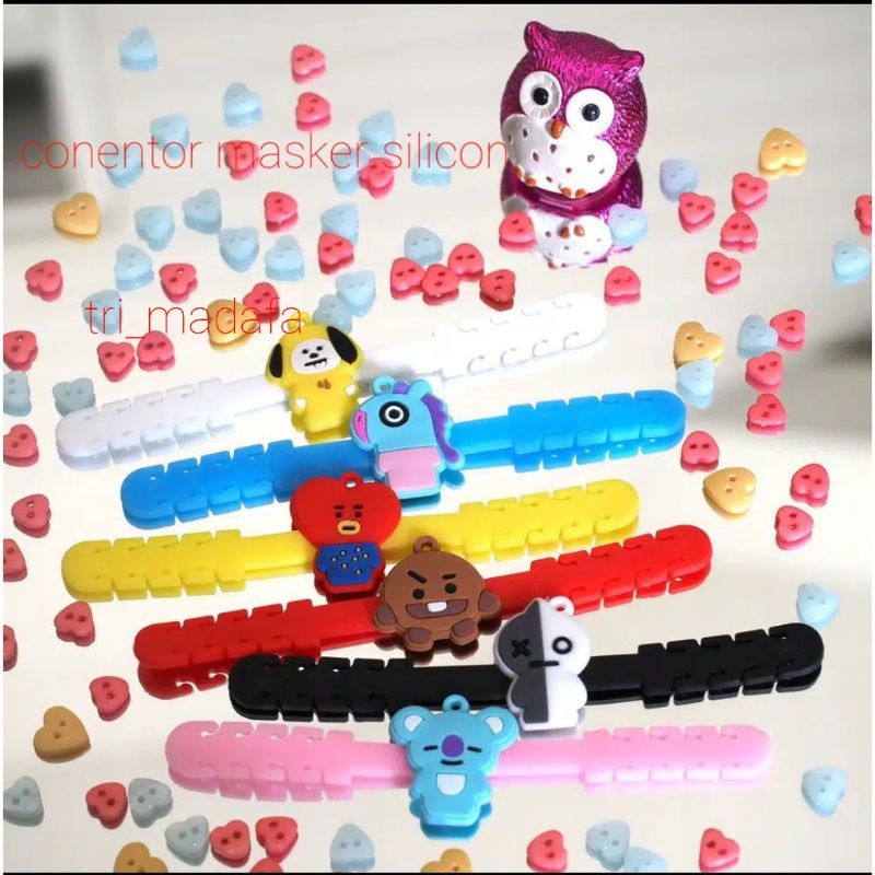 Konektor Pengait Kids Tali Masker Kain Hijab Non Medis Bahan Silikon Elastis Conector Masker Silikon