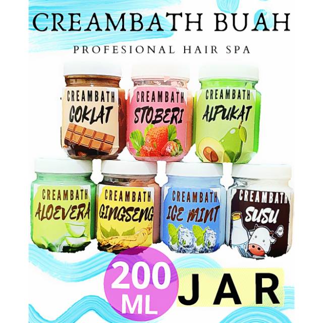 Creambath Buah Alami 250gram | Cream Crembat  Krembat Krimbat Crimbat | Hair Spa Masker Rambut Salon
