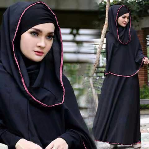 [Syari Syifa Hitam CL] baju muslim wanita jersey