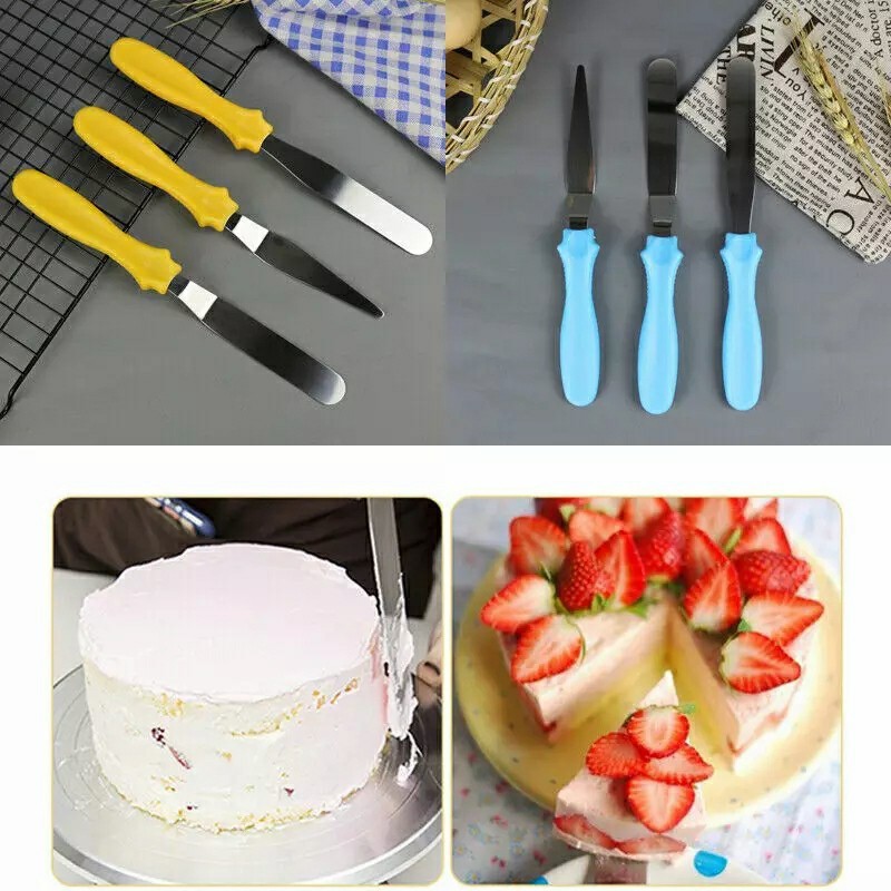 3 pc pisau cream spatula GG plastik dekor pengoles cake buttercream Cake Icing