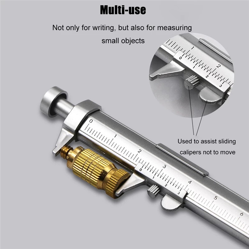 Vernier Caliper Bolpoin / Penggaris Skala Ukur Bahan Plastik Untuk Stationery