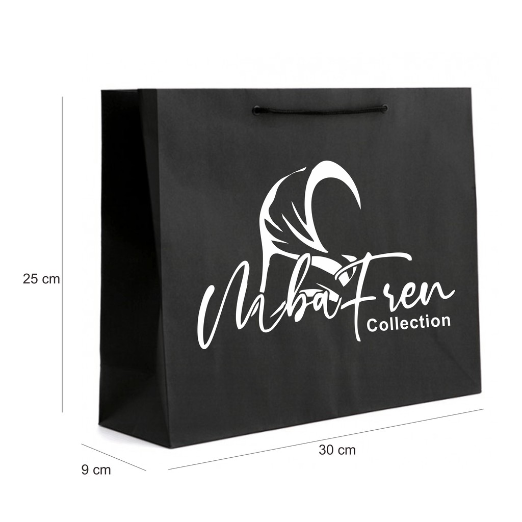 

Paperbag hitam doff custom design free sablon