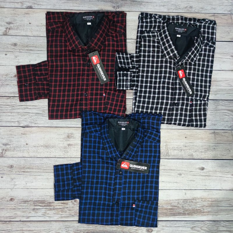 Kemeja Flanel Import Pria Lengan Panjang Motif Kotak Kotak Unisex Kwalitas Premium