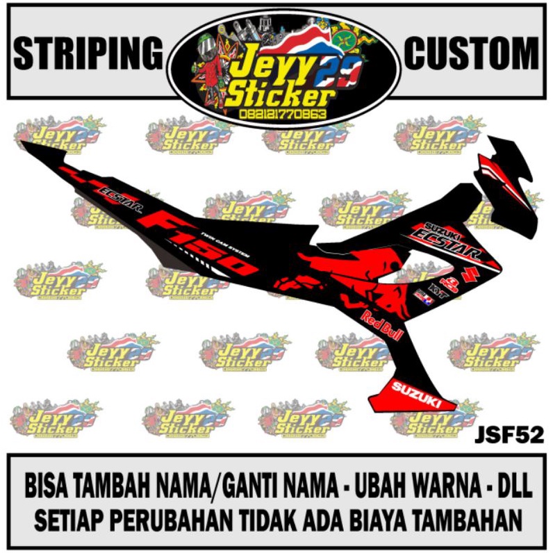 STRIPING STICKER SATRIA FU FACELIFT REDBULL CUSTOM SUKA SUKA
