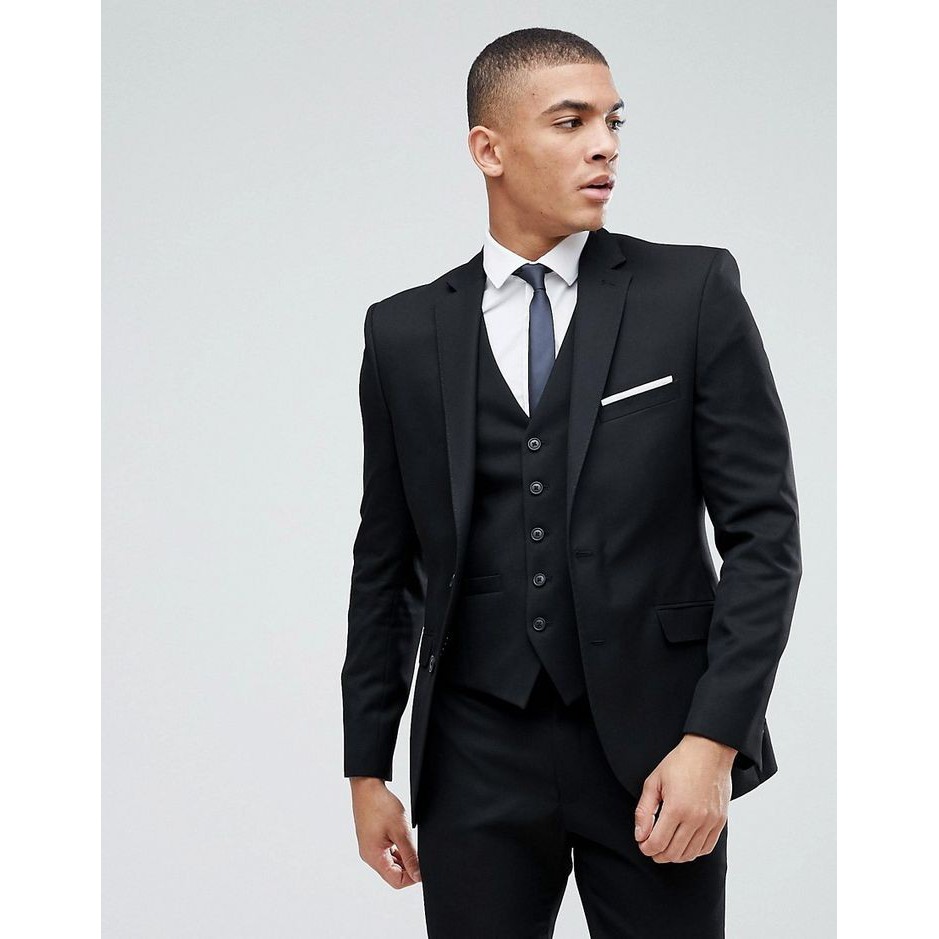 SETELAN JAS PRIA SLIMFIT HITAM NIKAYU ORIGINAL 5IN1 - DARREL STYLE BLACK FORMAL EXCLUSIVE