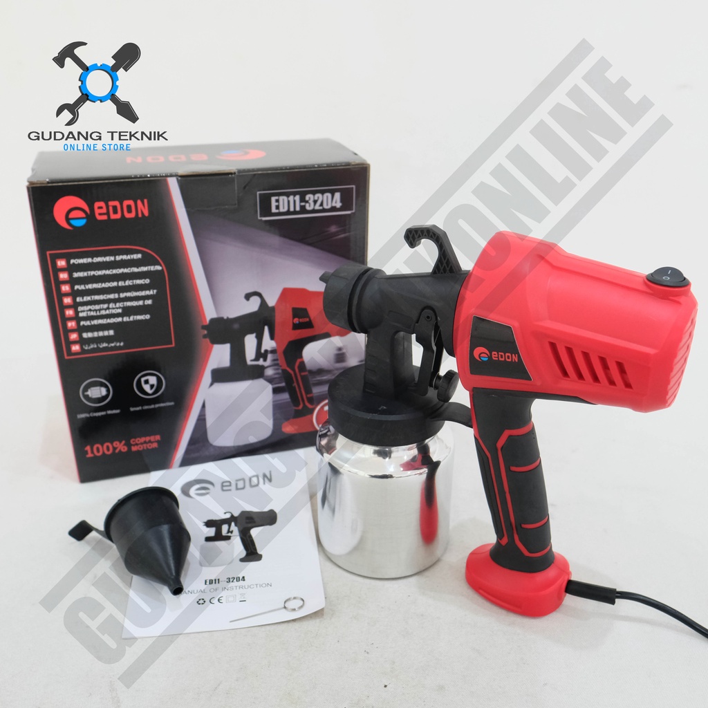 Spraygun Elektrik Edon ED11-3204 / Spray Gun Elektrik Edon ED11-3205 - Alat Semprot Cat Elektrik  Edon