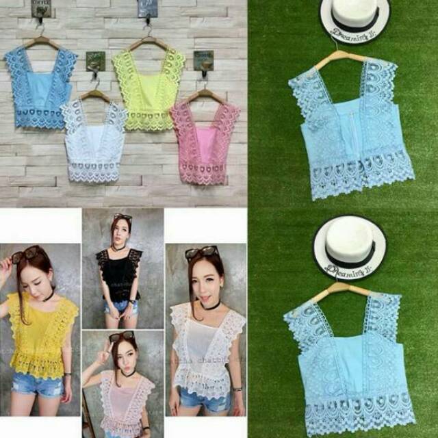 SC-7359 ANNETTE TOP IMPORT | Atasan Wanita Blouse Wanita Atasan Brokat Import Baju Wanita Baju Impor