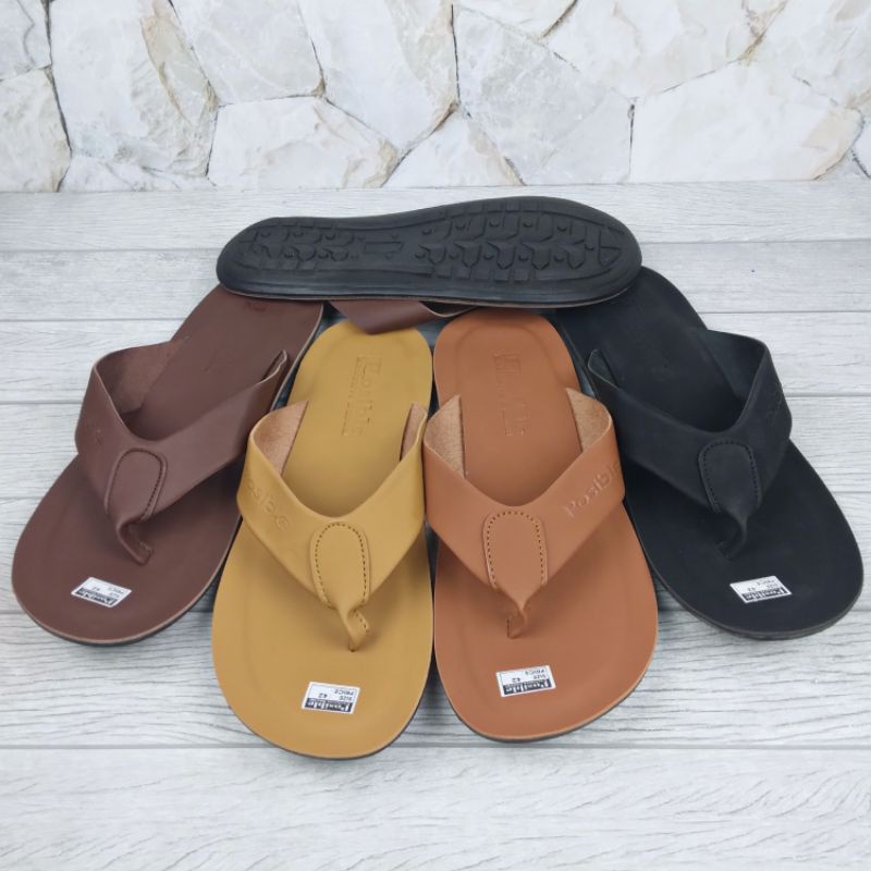 Sandal Jepit Pria Posible Sendal Japit Cowo Laki Cowok Kulit Sintetis Murah Nyaman Dipakai 39-43 Q-sock Qsock