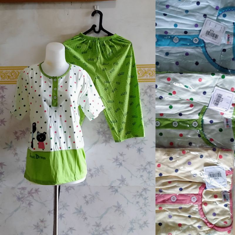 Babydoll 3/4 amro label putih busui