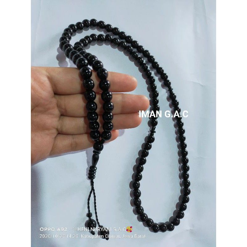tasbih limbad uk 8m/tasbih giok hitam/ batu opsidisb ga luntur