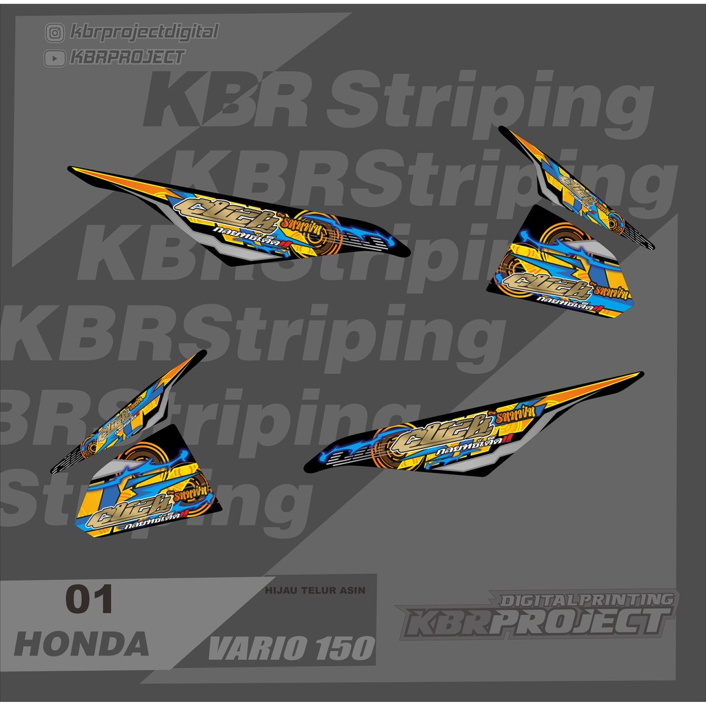 (cod) Sticker Striping Stiker Motor Lis Variasi Vario 125/150 LED Thailand Thailook Mothai