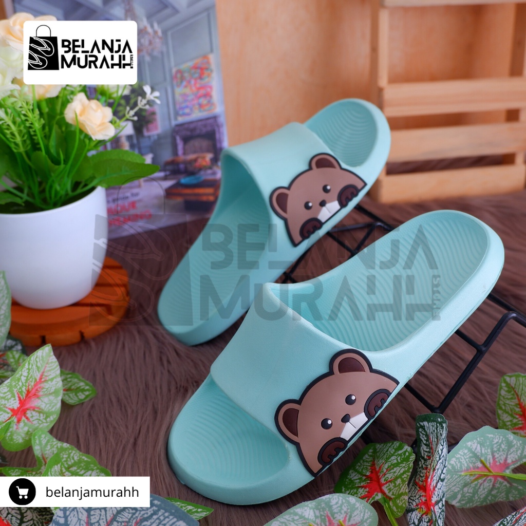 Sandal Slide Anak Korean Style Karet Karakter Lucu Aman dan Nyaman