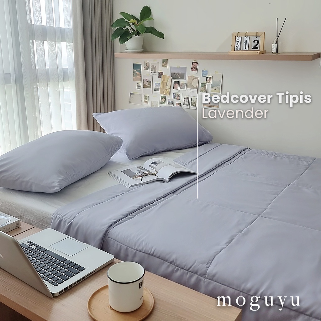 Bedcover Double Polos Lite Edition - Microtex Seri Aesthetic - Selimut Saja