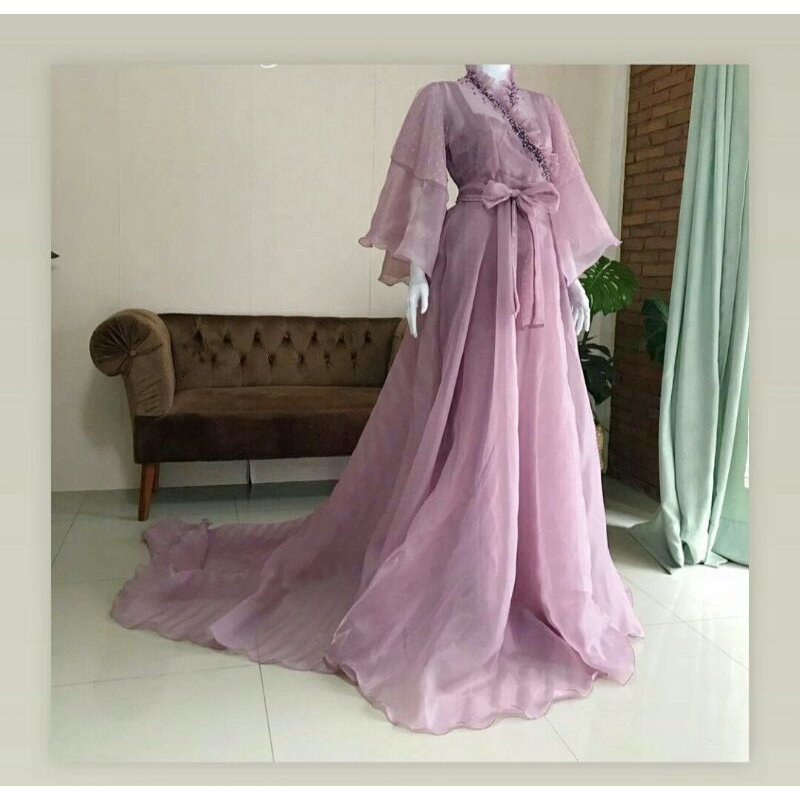 GAUN ORGANZA /gaun pesta /gaun akad/gaun mewah / LUARAN SAJA