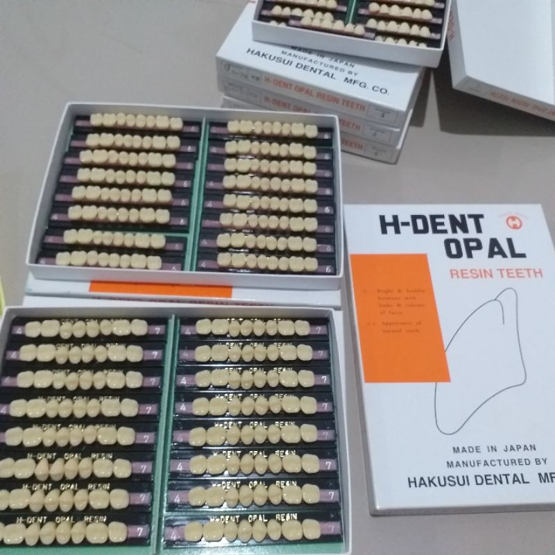 Gigi palsu posterior atas H-Dent Opal gigi tiruan/resin teeth dental
