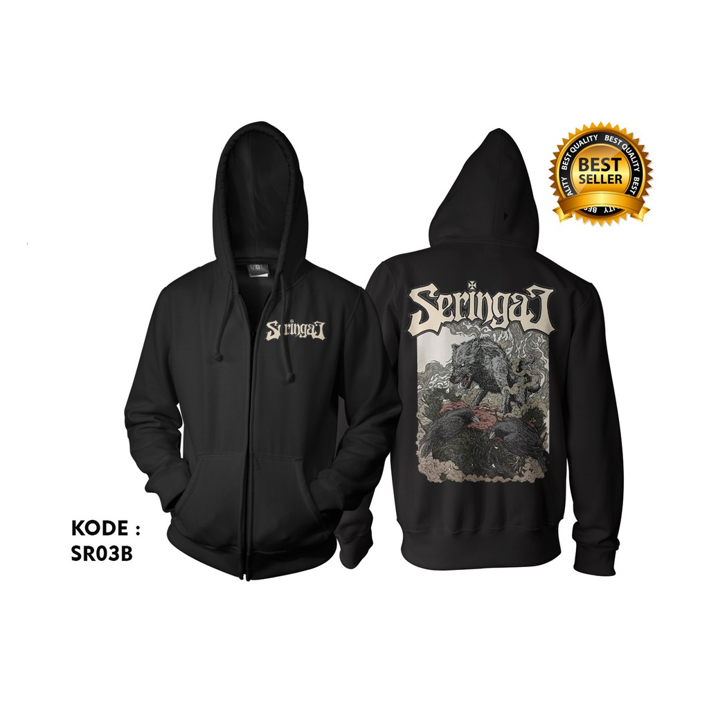 Jaket seringai wolf / jacket zipper hoodie band sr03b
