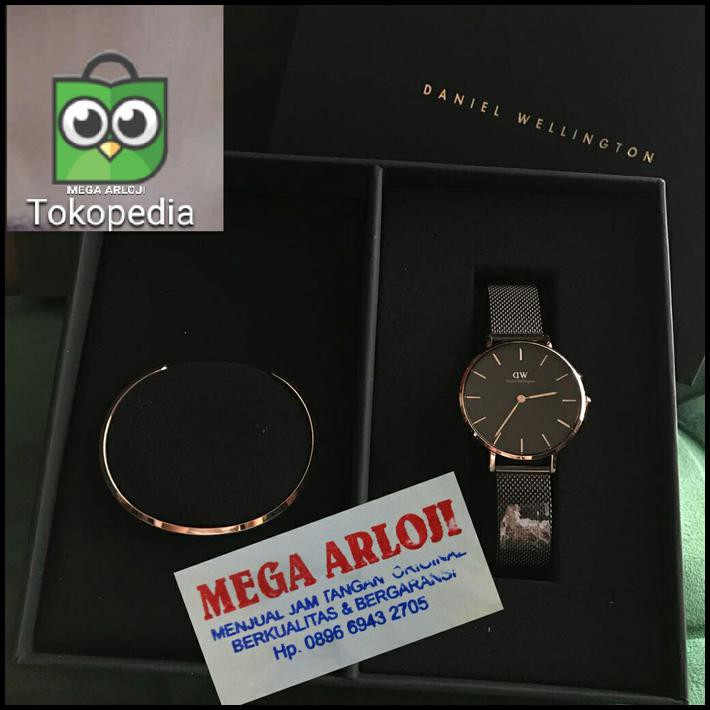 Jam Tangan Cewek Wanita Daniel Wellington Dw Paket Gelang Original B M
