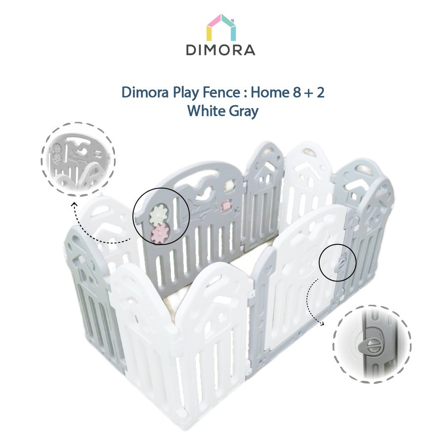 DIMORA HOME 8 PANEL + 1 PLAY + 1 DOOR / GRAY &amp; WHITE COLOUR PANEL