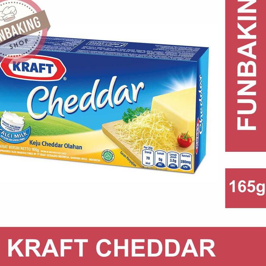 

T77✪ FunBaking - Keju KRAFT Cheddar 165 gr Terkini
