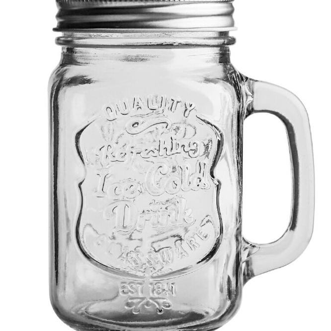 79Z5 Harvest Drinking Jar Tutup Stainless/Harvest Jar/Mug Jar Glass/Gelas Avv5