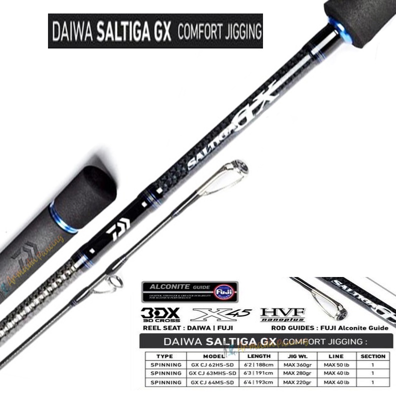 Joran Daiwa Saltiga GX CJ 2018 I Joran One Piece I 62HS-SD | 63MHS-SD | 64MS-SD